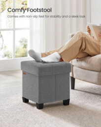 Songmics Storage Ottoman, Foldable Small Ottoman Foot Rest, 38 X 38 Cm Foot Stool, Ottoman With Storage, Load Up To 300 Kg, For Living Room - thumbnail 6