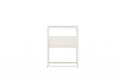 Fortaleza  Side Table , White, Glass Top,d40Xw40Xh51Cm - thumbnail 2