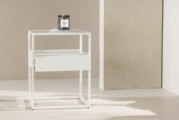 Fortaleza  Side Table , White, Glass Top,d40Xw40Xh51Cm - thumbnail 3