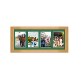 AK Frames 50X20Cm Country Pine Classic Multi Photo Frame With Emerald Mount - Holds 4 Apertures (4X) 6X4 Photos - thumbnail 1