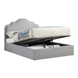 Home Treats Double Ottoman Bed With Pocket Sprung Mattress High Headboard Storage Bed Grey - thumbnail 6