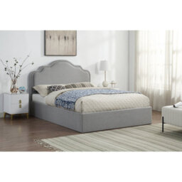 Home Treats Double Ottoman Bed With Pocket Sprung Mattress High Headboard Storage Bed Grey - thumbnail 2