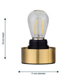 First Choice Lighting Set Of 2 Porter - Satin Brass Battery Operated Lamp Bases Only - thumbnail 7