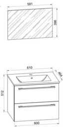 Vcm 3 Pcs. Washroom Washbasin Badinos Sp - thumbnail 4