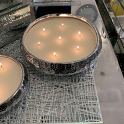Marco Paul Vanilla Scented 7 Wick Candle Dish - Silver - thumbnail 4