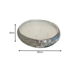 Marco Paul Vanilla Scented 7 Wick Candle Dish - Silver - thumbnail 2