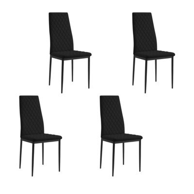 Home Detail Sona Faux Leather Dining Chair Set Of 4, Black With Black Legs - image 1