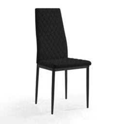 Home Detail Sona Faux Leather Dining Chair Set Of 4, Black With Black Legs - thumbnail 2