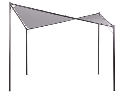 Beliani Pergola Grey Polyester Steel 300 X 300 Cm Outdoor Pavilion - image 1