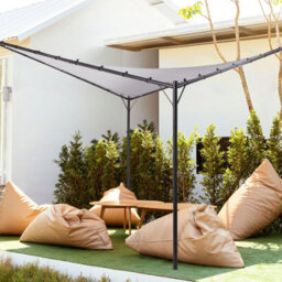 Beliani Pergola Grey Polyester Steel 300 X 300 Cm Outdoor Pavilion - thumbnail 2