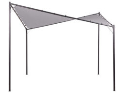 Beliani Pergola Grey Polyester Steel 300 X 300 Cm Outdoor Pavilion - thumbnail 1
