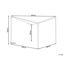 Beliani Pergola Grey Polyester Steel 300 X 300 Cm Outdoor Pavilion - thumbnail 4