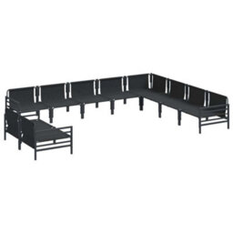 Berkfield Modern Garden Sofa Set 10 Pcs Anthracite Steel - thumbnail 6