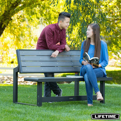 Lifetime Convertible Bench To Table, Weather-Resistant Simulated Wood, Steel Frame, Outdoor Uv Protected, Model 60253 - image 1