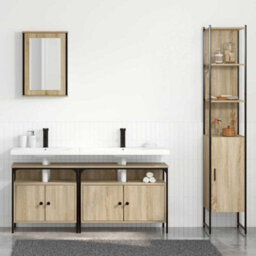 Berkfield Bathroom Furniture Set 4 Pcs Sonoma Oak 33 X 33 X 185.5 Cm - thumbnail 4