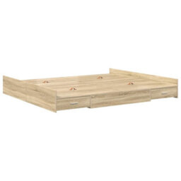 Berkfield Storage Bed Frame Sonoma Oak 180 X 200 Cm Engineered Wood - thumbnail 2