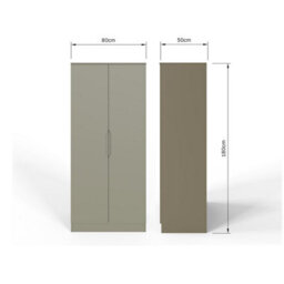 Fwstyle Luno 2 Door Wardrobe Double Doors Green (H) 180Cm (W) 80Cm (D) 50Cm - thumbnail 6