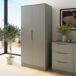 Fwstyle Luno 2 Door Wardrobe Double Doors Green (H) 180Cm (W) 80Cm (D) 50Cm - thumbnail 1