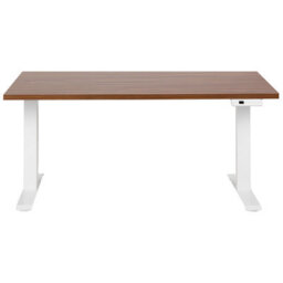 Beliani Electric Adjustable Standing Desk Destines Brown/ White 160 Cm 72 Cm - thumbnail 5