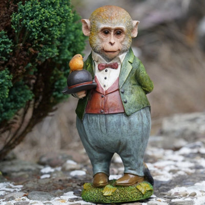 Mr Monkey Resin Sculpture Home Garden Ape Chimp Statue Outdoor Animal Ornament - image 1