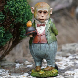 Mr Monkey Resin Sculpture Home Garden Ape Chimp Statue Outdoor Animal Ornament - thumbnail 1