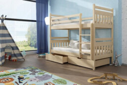 Arte Classic Wooden Bunk Bed With Storage & Comfort Foam Mattresses In Pine Oak (H1640mm X W1980mm X D980mm) - thumbnail 2