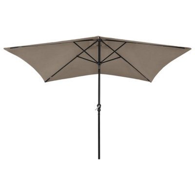 Berkfield Harmful Parasol With Leds And Steel Pole Taupe 2X3 M - image 1