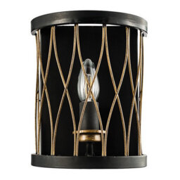 Luminosa Lighting Luminosa Heston 1 Light Indoor Candle Wall Light Matt Black, Rustic Bronze Effect, E14 - thumbnail 2
