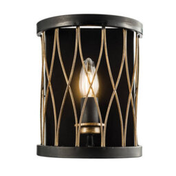 Luminosa Lighting Luminosa Heston 1 Light Indoor Candle Wall Light Matt Black, Rustic Bronze Effect, E14 - thumbnail 1