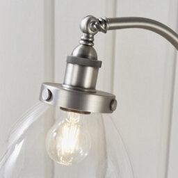 Luminosa Lighting Luminosa Hansen Task Floor Lamp Brushed Silver Paint, Clear Glass - thumbnail 5