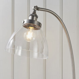 Luminosa Lighting Luminosa Hansen Task Floor Lamp Brushed Silver Paint, Clear Glass - thumbnail 4