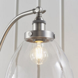 Luminosa Lighting Luminosa Hansen Task Floor Lamp Brushed Silver Paint, Clear Glass - thumbnail 3