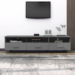 Vidaxl Tv Cabinet Hamar Dark Grey 158X40X40 Cm Solid Wood Pine - thumbnail 1