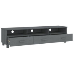 Vidaxl Tv Cabinet Hamar Dark Grey 158X40X40 Cm Solid Wood Pine - thumbnail 5