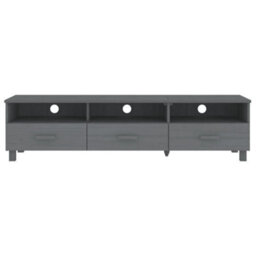 Vidaxl Tv Cabinet Hamar Dark Grey 158X40X40 Cm Solid Wood Pine - thumbnail 3