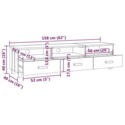 Vidaxl Tv Cabinet Hamar Dark Grey 158X40X40 Cm Solid Wood Pine - thumbnail 8