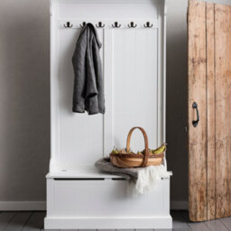 Nöa & Nani Brittany Hallway Bench And Coat Hook Shoe Storage In Classic White