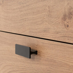 Seconique Leon 3 Drawer Chest Medium Oak Effect Metal Legs - thumbnail 5