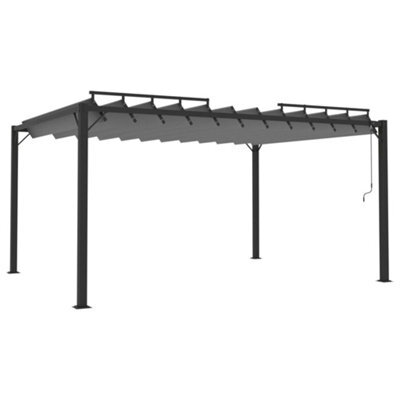 Berkfield Modern Gazebo With Louvered Roof 3X4 M Anthracite Fabric And Aluminium - image 1