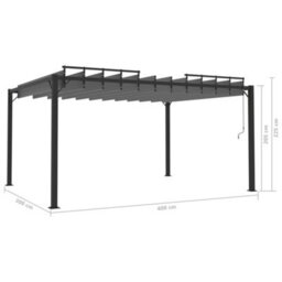 Berkfield Modern Gazebo With Louvered Roof 3X4 M Anthracite Fabric And Aluminium - thumbnail 8