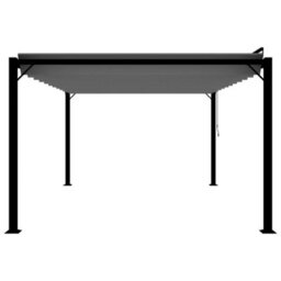 Berkfield Modern Gazebo With Louvered Roof 3X4 M Anthracite Fabric And Aluminium - thumbnail 4