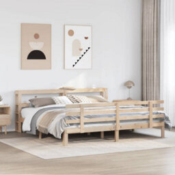 Berkfield Bed Frame With Headboard Without Mattress 180X200 Cm Super King - thumbnail 1