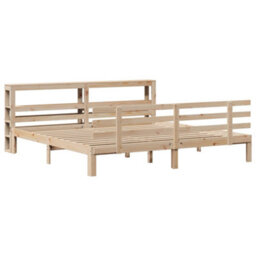 Berkfield Bed Frame With Headboard Without Mattress 180X200 Cm Super King - thumbnail 3