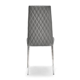 Mihomeuk Allie Set Of 4 Grey Pu Leather Dining Chairs With Steel Legs - thumbnail 3