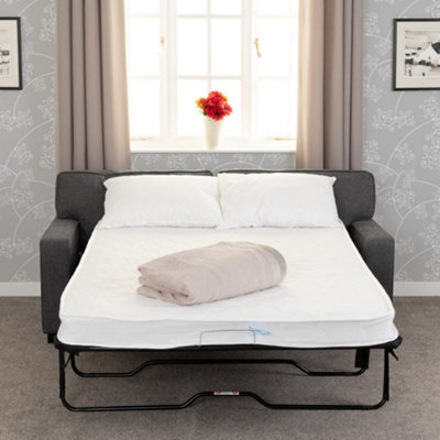 Seconique Eton Sofa Bed Dark Grey Fabric Metal Pull Out Sofa Bed With Mattress - image 1
