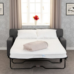 Seconique Eton Sofa Bed Dark Grey Fabric Metal Pull Out Sofa Bed With Mattress