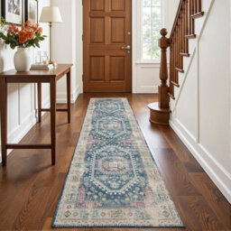 Decoranddecor Hallway Runners, Washable Rugs, Carpet Runner Rug, 60X240Cm, Non-Slip, Pet Friendly, Traditional Rug - Soreli - thumbnail 1