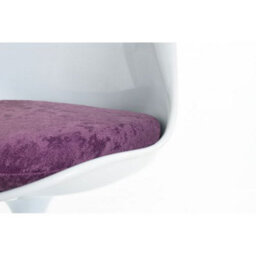 Fusion Living Tulip Set - Marble Medium Circular Table And Two Chairs With Luxurious Cushion Purple - thumbnail 8