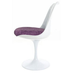 Fusion Living Tulip Set - Marble Medium Circular Table And Two Chairs With Luxurious Cushion Purple - thumbnail 6