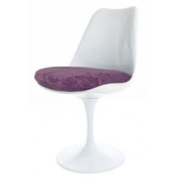 Fusion Living Tulip Set - Marble Medium Circular Table And Two Chairs With Luxurious Cushion Purple - thumbnail 4